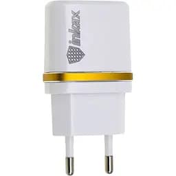 Мережевий зарядний пристрій Inkax CD-11 з кабелем microUSB білий
