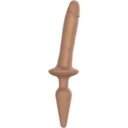 Анальная пробка с дилдо 2 в 1 Strap-On-Me Switch Plug-In Realistic Dildo Caramel S диаметр 3.3/2.9 см