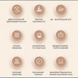 Вібромасажер акумуляторний для шиї та спини, електро масажер з підігрівом для комірної зони JBY-820 - мініатюра 9