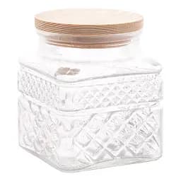 Ємність S&T квадратна з деревяною кришкою 1 л (32257)