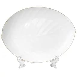 Тарелка для подачи блюд S&T Листок золотой кант 29 см (30164-00)