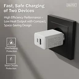 Digitus Зарядний пристрій GaN 1хUSB-C, 1хUSB-A, 30W - мініатюра 8