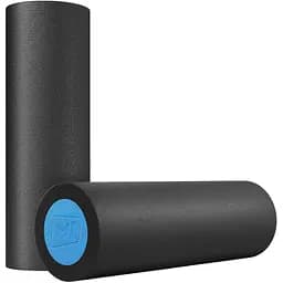 Массажный ролик Hop-Sport валик роллер EPE 45 см черно-голубой