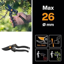 Секатор Fiskars Pro P90 Bypass до 26 мм, 111960 (1001530) - мініатюра 3