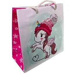 Пакет подарунковий новорічний 16х16х8 см 12 шт.