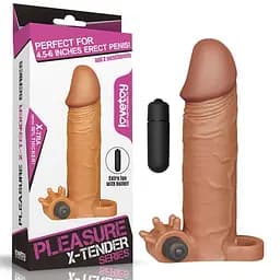 Насадка на пенис Lovetoy Pleasure X Tender Add 2quot;, 17.7 см (коричневый)