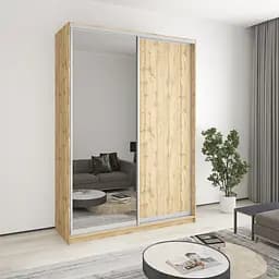 Шкаф-купе двухдверный MebelStar Комбо AL ДСП/Зеркало 170x45x240 см Дуб тахо (MBS-4122)