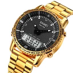 Годинник наручний чоловічий 1898GDWT Gold-White Skmei acs0030482 - мініатюра 2