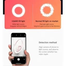 Тримач з кільцевим освітленням Usams US-ZB120 Stretchable foldable holder fill light 168 см білий - мініатюра 3