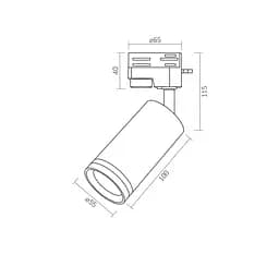 Світильник Videx GU10 SPF05C під лампу трековий чорний (VL-SPF05C-B) - мініатюра 3