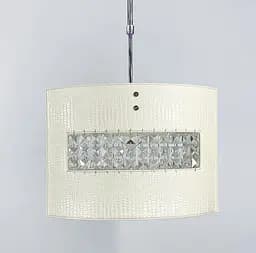 Оригінальний світильник з екошкірою та кришталевими камінчиками Line.F S 006/2 WT