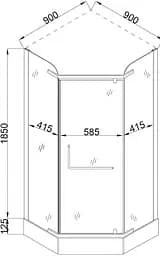 Душова кабіна Bravo RABA L90TB (L90BT), п'ятикутна - мініатюра 4