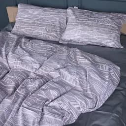 Простирадло MirSon Сатин Lines of Nature 200x220 см сіре (2200011122762)