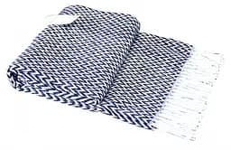 Плед бавовняний Vladi Валенсія Антоніо 140х200 біло-синій