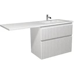 Тумба Мойдодир Fluffy 80-U Adam 140 R Білий підвісна з крилом над пральною машиною Білий