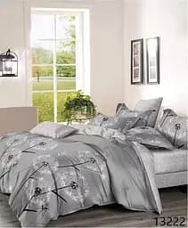 Комплект постельного белья полуторный размер с компаньоном Турция 100% хлопок Наволочки 70х70см Дима Серый одуванчик