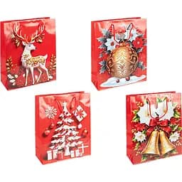 Пакет подарочный "Новый Год" 2578-1 вертикальный 18*21,5*8 см, ручка-шнурок (6900077488999) Микс