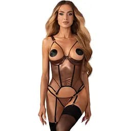 Корсет Obsessive Soranna 2XL/3XL (бронзовый)