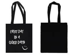 Еко сумка с ручками 35x37 см черная с рисунком 3537-1