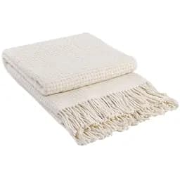 Плед шерстяной Love You Рогожка 200x220 см белый 4160-2