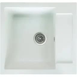 Гранітна кухонна мийка Romzha Janta 52 Biela (102) з крилом