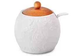 Цукорниця з кришкою та ложкою Lefard 944-002 фарфорова Білий