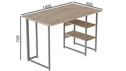 Комп'ютерний стіл Ferrum-decor Кевін 75x140x60 сірий ДСП Дуб Сан-Марино 32мм (FRD-101737) - мініатюра 4