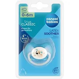 Пустушка Canpol babies Bunny & Company латексна кругла 0-6 міс. синя (23/277_blu_new) - мініатюра 3