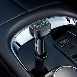 Адаптер автомобільний HOCO Guide car charger NZ11 2 USB 2Type-C 72W чорний - мініатюра 7