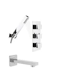 Термостат для ванны Rea Brito хром + BOX скрытого монтажа REA-P0801KPL-W Хром