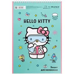 Зошит для малювання Kite Hello Kitty А4 30 аркушів  бірюзовий (HK23-243)