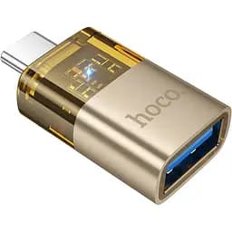 Адаптер перехідник Hoco UA36B Type-C to USB золотистий