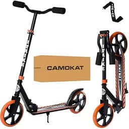 Самокат детский iTrike складной 30х11х87-96 см Оранжевый 000222962