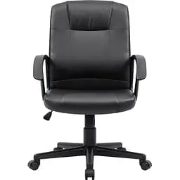 Кресло офисное Defender Paris эко-кожа,3 класс,колеса PU,120 кг, черное