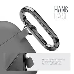 Силіконовий чохол для навушників Apple AirPods Pro 2 2022, Hang Case, сірий, ультратонкий захисний кейс товщиною 2 мм, захист від подряпин, пилу та ударів, компактний, з карабіном для кріплення, ArmorStandart (ARM68600) - мініатюра 4