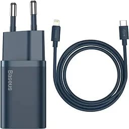 Мережевий зарядний пристрій Baseus Super Si 1C 20W EU Set with Type-C to iP 1m blue (TZCCSUP-B03)