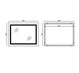 Дзеркало Mixxus STYLE MR13-90x70-REVERSE з LED Touch, Anti-fog, димером, регулюванням яскравості (MI6667) - мініатюра 5