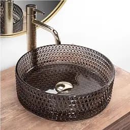 Умивальник Rea Cristal 35,5x35,5 black (REA-U9671), Структурна - мініатюра 2