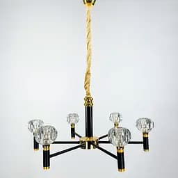 Элегантная люстра на 6 ламп со стеклянными плафонами Ст. H 9860/6 | Line F