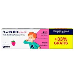 Зубная паста против кариеса KIN Fluor Infantil Клубника 75+25 мл