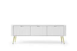 Тумба під телевізор Perfect Home Зова / Zova 3-дверна з золотими ніжками RTV168 Білий (PFH-091273)