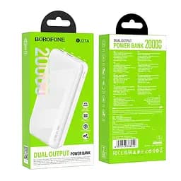 Портативна батарея Borofone Pindar power bank BJ27A 20000mAh біла - мініатюра 4