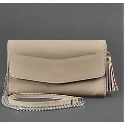 Жіноча шкіряна сумка Еліс світло-бежева Краст