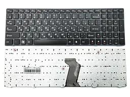 Клавіатура для LENOVO IdeaPad Z580, G580, G585, Z580A, Z585 (RU Black, сіра рамка)