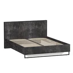 Кровать двухспальная Moreli Forte F-0010 в стиле Loft на металлических ножках 1680х980х2126 мм Бетон Темный