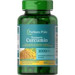 Натуральна добавка Puritan's Pride Turmeric Curcumin 1000 mg with BioPerine 5 mg 120 капсул