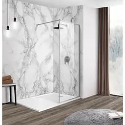 Душевая стенка Imprese Walk-In с профилем и держателем, 110x200 см, стекло прозрачное хром s09111001TR, прозрачный, хром