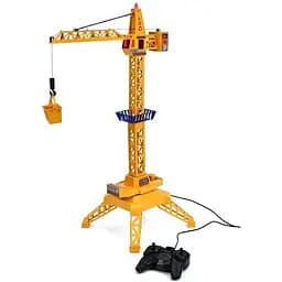 Игрушечный кран 66–78 с поворотным механизмом и регулируемой длиной желтый