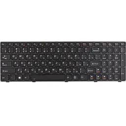 Клавіатура для ноутбука LENOVO Y580 чорна, чорний фрейм, підсвітка