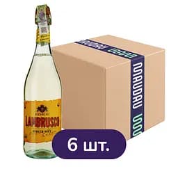 Упаковка вина ігристого Sizarini Lambrusco White Dry білого сухого 4.5 л (0.75 л х 6 шт.)